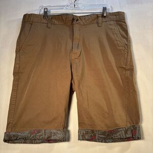 Free Planet - Men's Shorts - 38 - Brown Cuff Cotton/Spandex